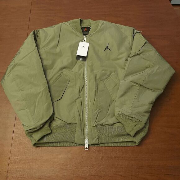 Nike Air Jordan Essentials Renegade Bomber Jacket Green FB7316-340 Men's Size L - Picture 1 of 4